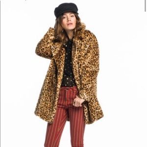 Scotch & Soda Faux Fur Leopard Coat